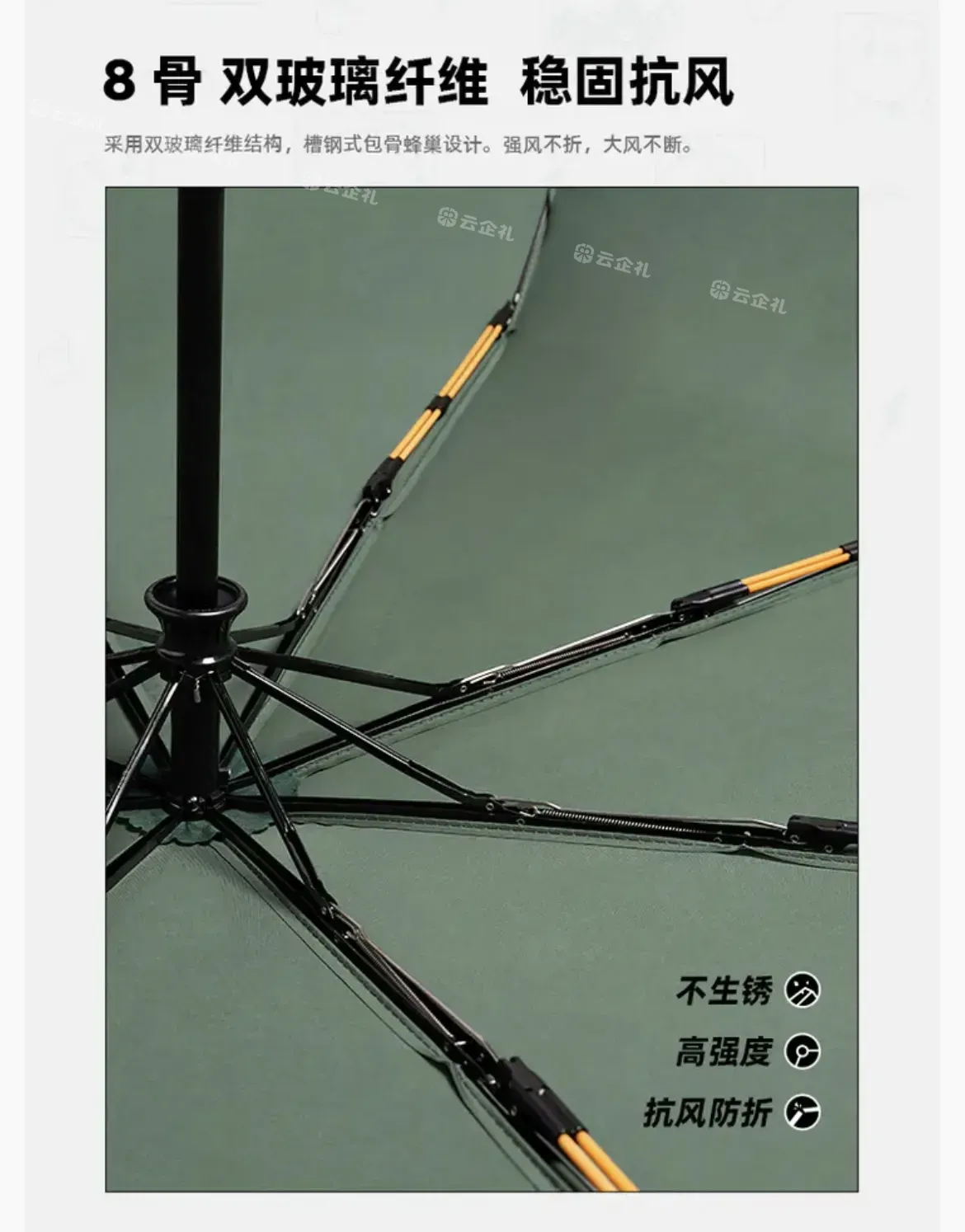 PANDAER定制 遇水浮花军绿雨伞