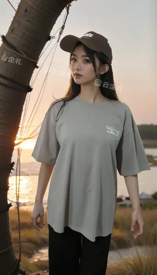 自研款-美式复古油画 T恤