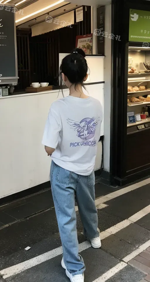 自研款-趣味女装T恤独角兽