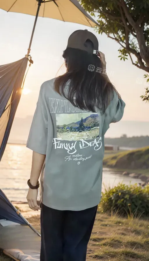 自研款-美式复古油画 T恤